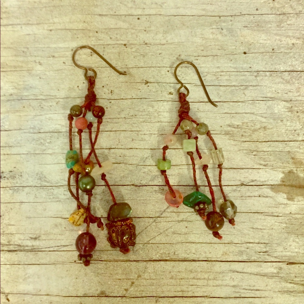 Hand made mixed beaded earrings